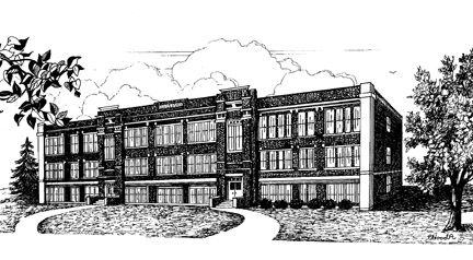 EHA drawing of 1922 school building